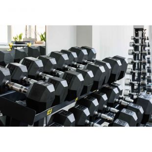 Гантель гексагональная обрезиненная PROFI-FIT 15 кг