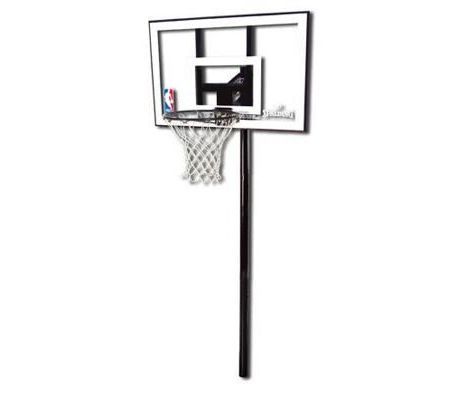 Баскетбольная стационарная стойка, поликарбонат Spalding 44 " Silver In-Ground